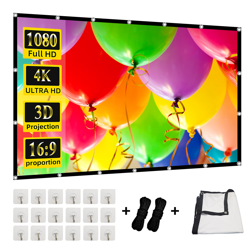 Home Cinema Blanc - MIXITO Projection Curtain 16: 9 Ratio