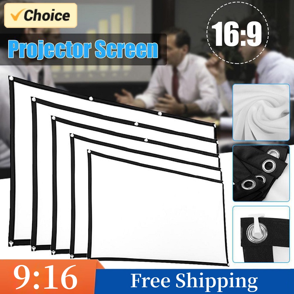 Home Cinema Blanc - Portable Projector Screen Simple Curtain 60