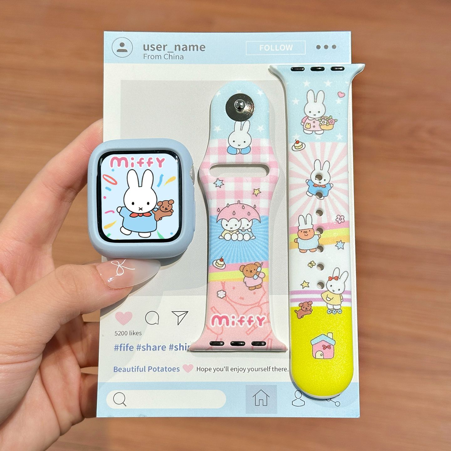 Home Cinema Apple - Dopamine Color Miffy Silicone Watch Band
