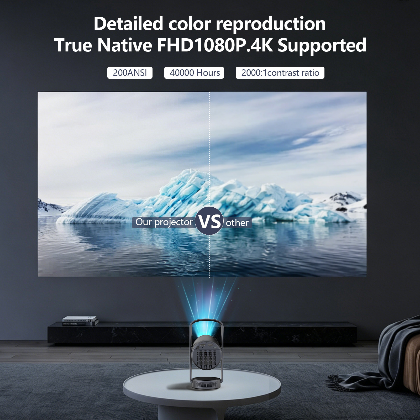 2026 New Smart Portable Projec - Home Cinema Movies ulasan dan harga