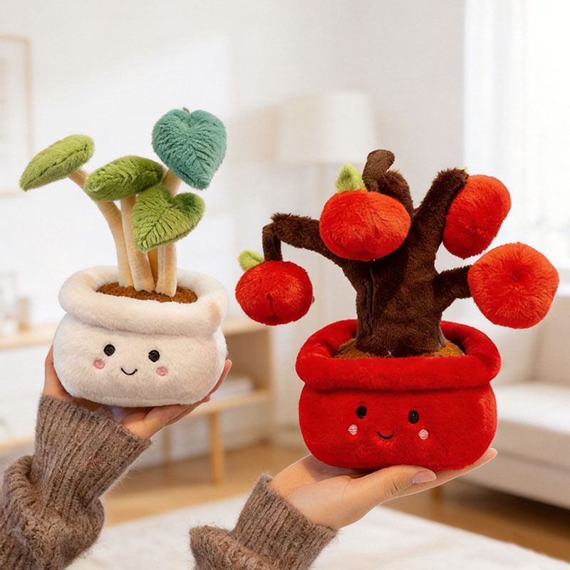 25cm Kawaii Potted Plush Toy S - Home Cinema Apple ulasan dan harga