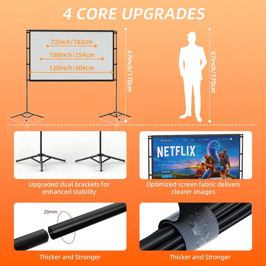 XBJ 100 Inch 4K Ultra HD Proje - Home Cinema Hd ulasan dan harga