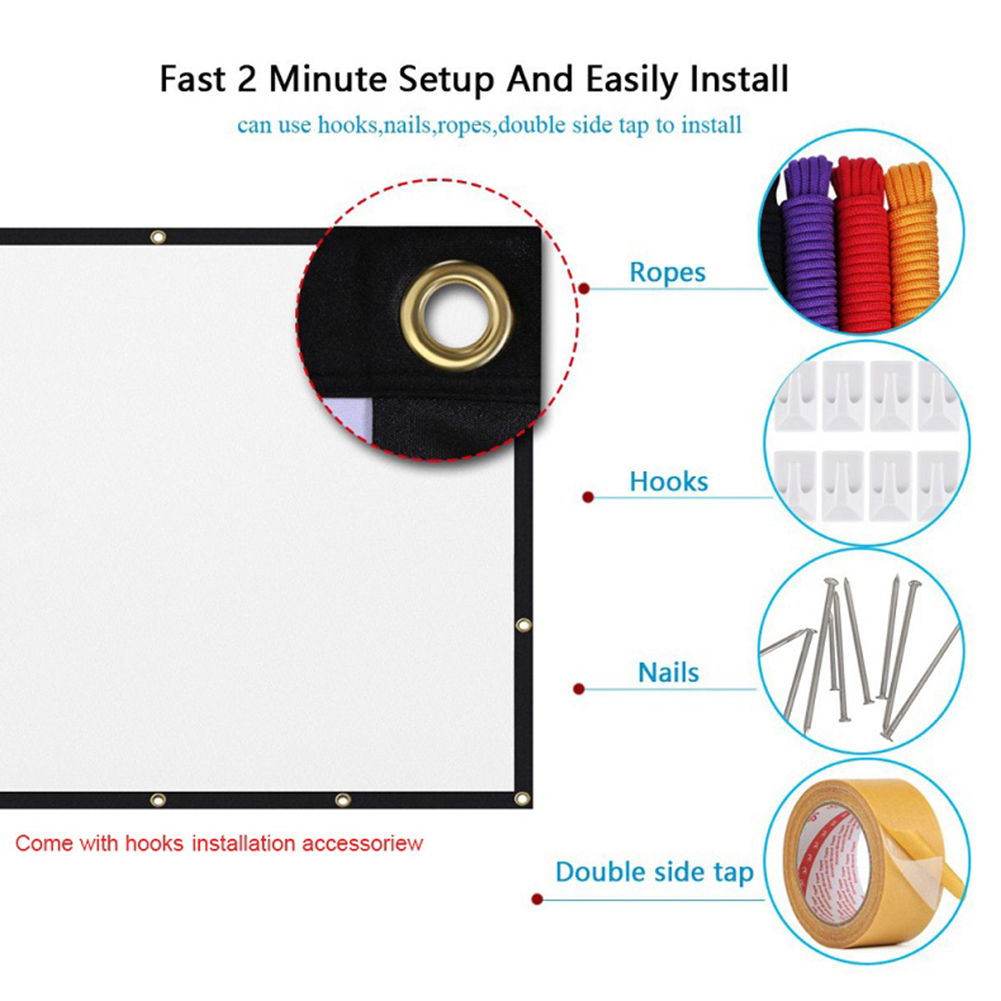 Portable Projector Screen Simp - Home Cinema Blanc ulasan dan harga