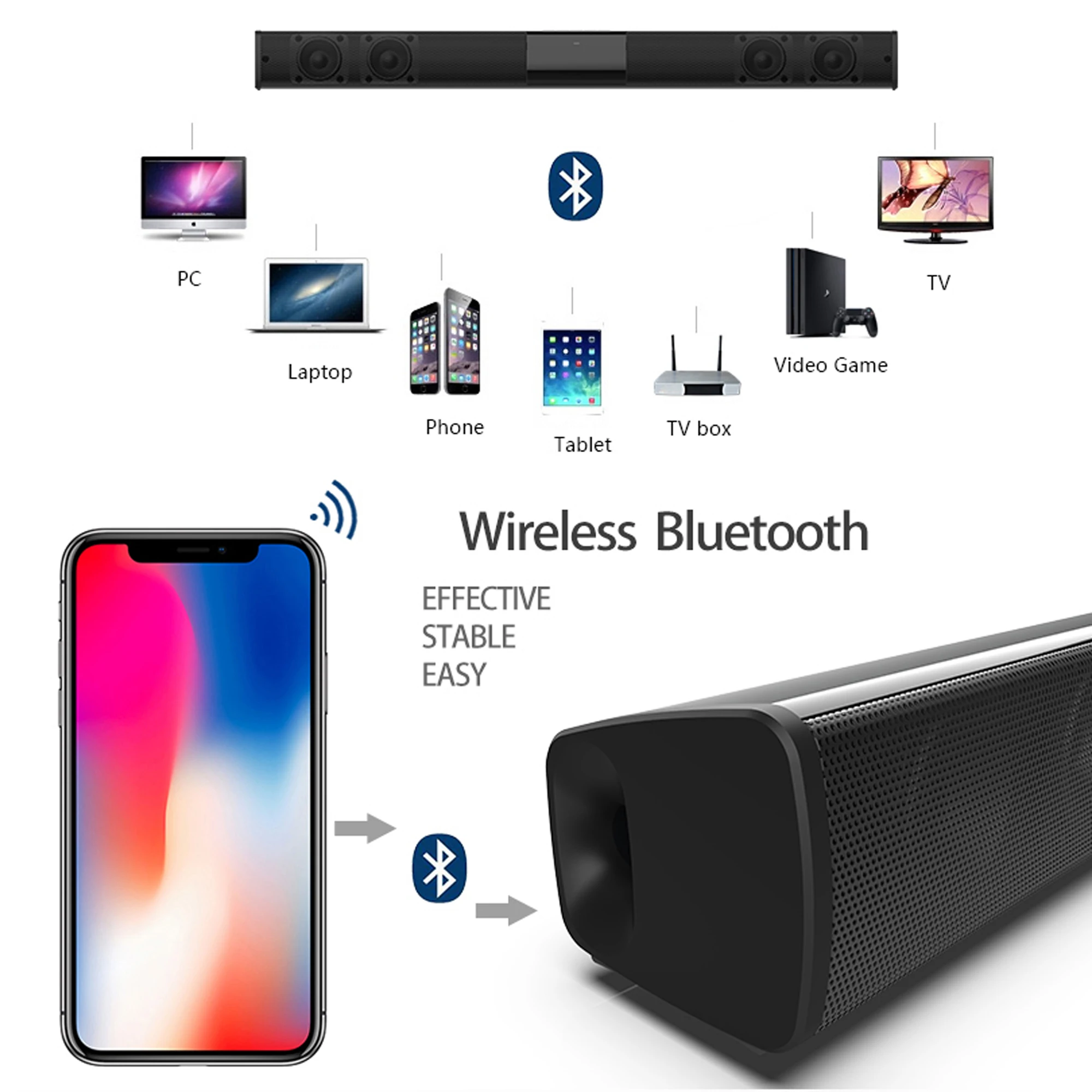 40W High Power Soundbar for TV - Home Cinema Complet ulasan dan harga