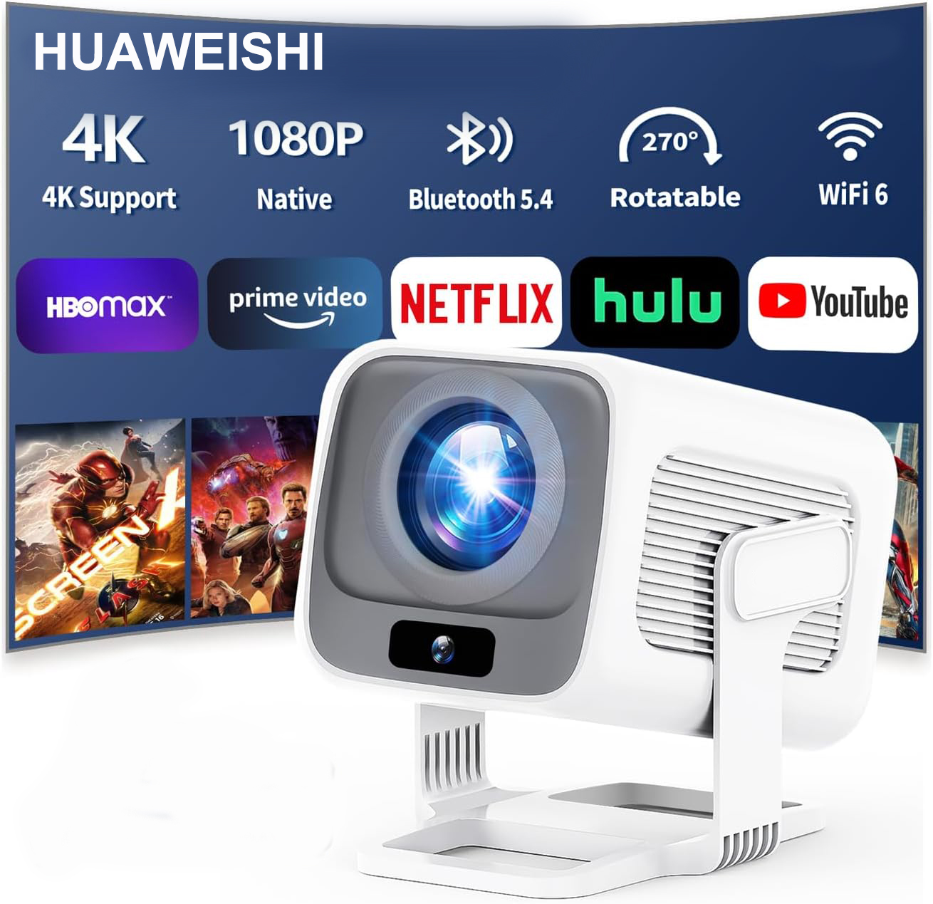 HUAWEISHI 4K Projector Android - Home Cinema Entertainment ulasan dan harga
