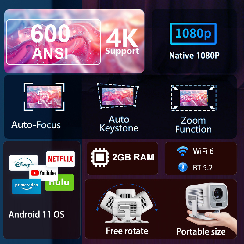 HUAWEISHI 4K Projector Android - Home Cinema Entertainment ulasan dan harga